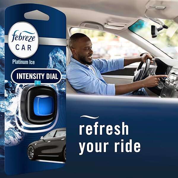 Febreze Car Air Freshener Vent Clip Platinum Ice Scent, .07 oz. Car Vent Clip, Pack of 4 - Image 6