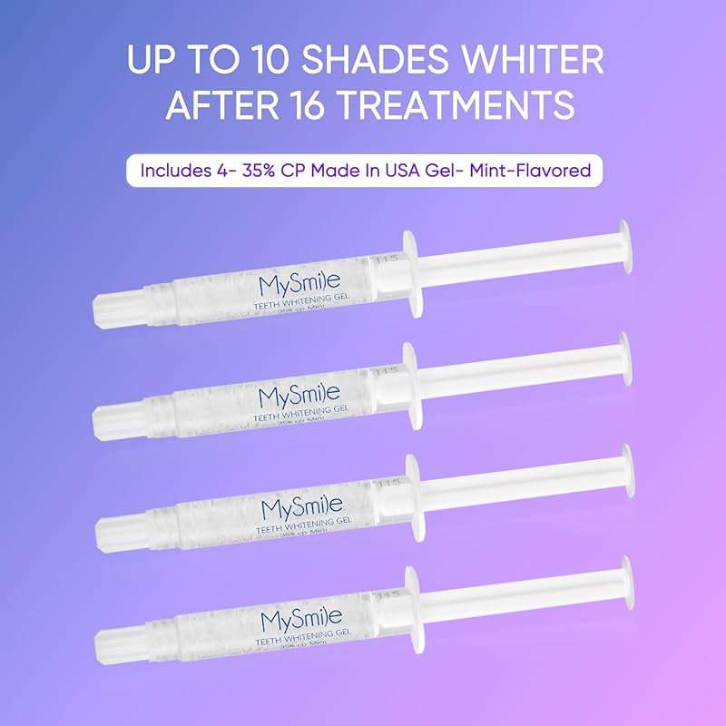 MySmile Deluxe 10 Min Teeth Whitening Kit with 28 LED Light, 35% Carbamide Peroxide Teeth Whitening Gel, Helps Remove Years of Stains from Coffee, Soda, Wines, Smoking, Food - Image 3