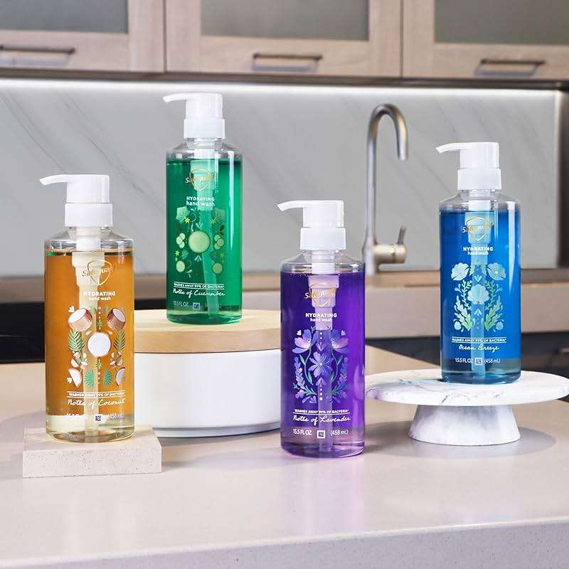 Safeguard Liquid Hand Soap, Micellar Deep Cleansing, Washes Away 99% Bacteria, Made with Natural Moisturizers, Enriched with Skin Conditioners, PH Balanced, Ocean Breeze Scent 15.5 oz (Pack of 4) - Image 7