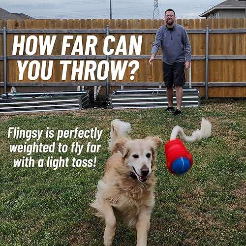 Flingsy Made in USA Flingsy Dog Ball Launcher and Rope Tug Fetch Thrower Combination Throwing Toy with 100-Percent Natural Cotton Rope - Image 5