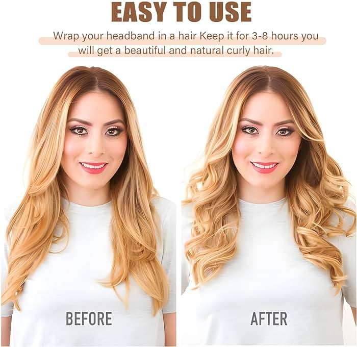 Heatless Velvet Hair Curlers to Sleep in Heatless Curls Overnight for Long Hair, No Heat Curling Rod Headband for Women All Hair Types -6 Pieces Set (Khaki) - Image 2