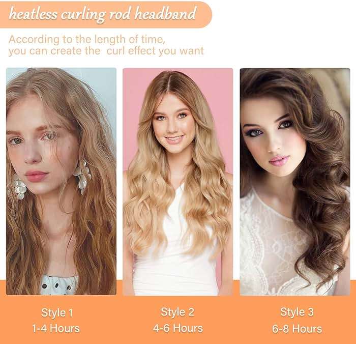 Heatless Velvet Hair Curlers to Sleep in Heatless Curls Overnight for Long Hair, No Heat Curling Rod Headband for Women All Hair Types -6 Pieces Set (Khaki) - Image 5