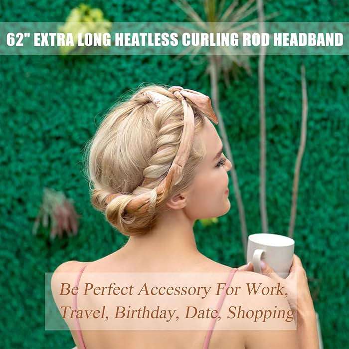 Heatless Velvet Hair Curlers to Sleep in Heatless Curls Overnight for Long Hair, No Heat Curling Rod Headband for Women All Hair Types -6 Pieces Set (Khaki) - Image 7