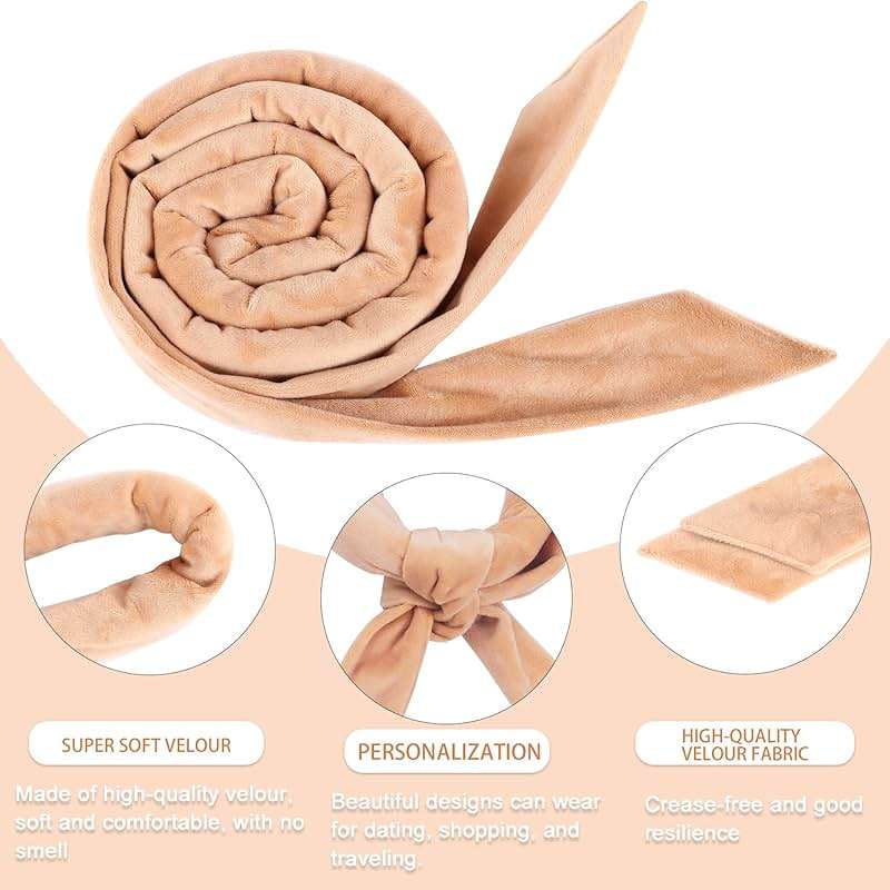 Heatless Velvet Hair Curlers to Sleep in Heatless Curls Overnight for Long Hair, No Heat Curling Rod Headband for Women All Hair Types -6 Pieces Set (Khaki) - Image 8
