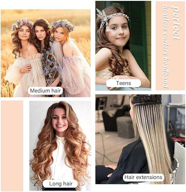 Heatless Velvet Hair Curlers to Sleep in Heatless Curls Overnight for Long Hair, No Heat Curling Rod Headband for Women All Hair Types -6 Pieces Set (Khaki) - Image 9