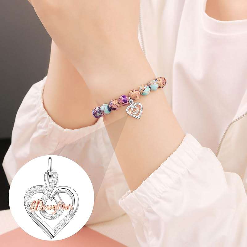 JoycuFF 𝗚𝗶𝗳𝘁𝘀 𝗳𝗼𝗿 𝗪𝗼𝗺𝗲𝗻 𝗙𝗮𝗶𝘁𝗵 𝗖𝗿𝗼𝘀𝘀 𝗕𝗿𝗮𝗰𝗲𝗹𝗲𝘁 Graduation Christmas Valentines Mothers Day Birthday Gifts for Women Her, Meaningful Amazonite Cross Bracelets for Women - Image 2