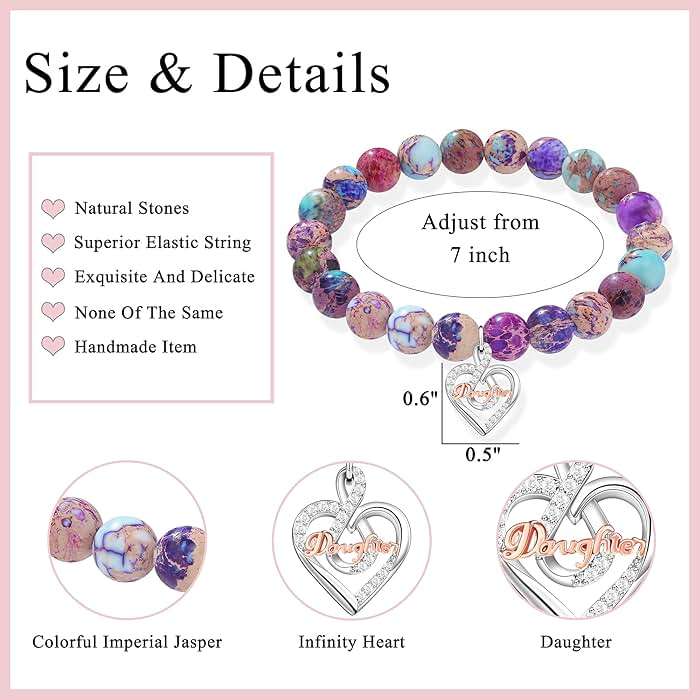 JoycuFF 𝗚𝗶𝗳𝘁𝘀 𝗳𝗼𝗿 𝗪𝗼𝗺𝗲𝗻 𝗙𝗮𝗶𝘁𝗵 𝗖𝗿𝗼𝘀𝘀 𝗕𝗿𝗮𝗰𝗲𝗹𝗲𝘁 Graduation Christmas Valentines Mothers Day Birthday Gifts for Women Her, Meaningful Amazonite Cross Bracelets for Women - Image 4