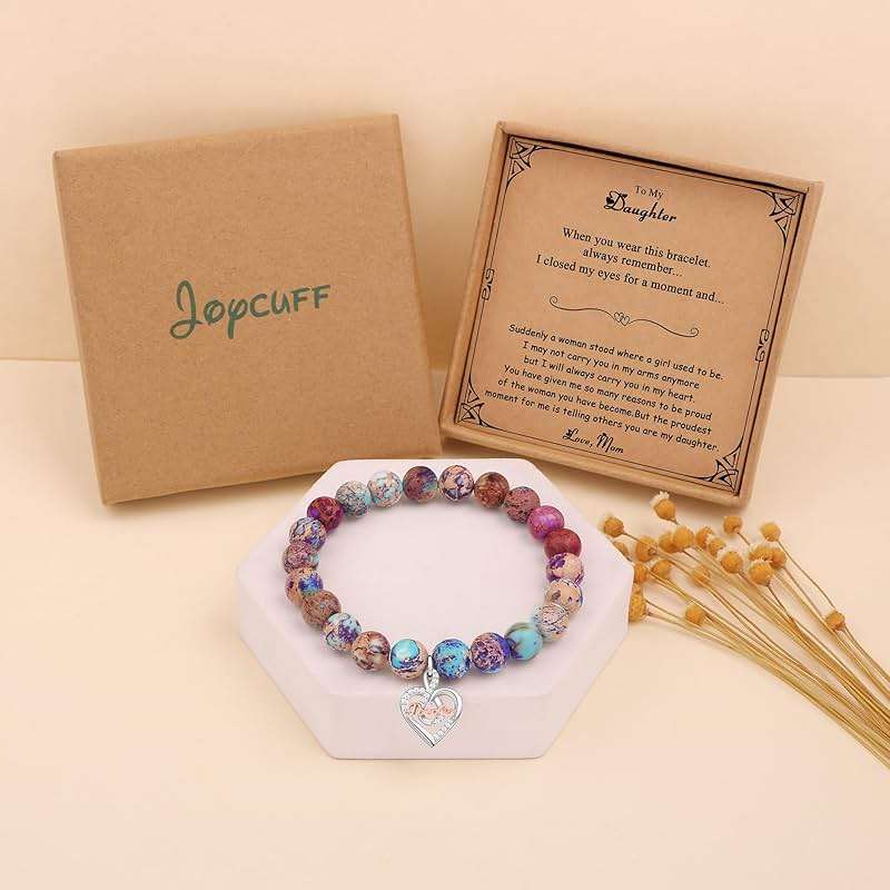 JoycuFF 𝗚𝗶𝗳𝘁𝘀 𝗳𝗼𝗿 𝗪𝗼𝗺𝗲𝗻 𝗙𝗮𝗶𝘁𝗵 𝗖𝗿𝗼𝘀𝘀 𝗕𝗿𝗮𝗰𝗲𝗹𝗲𝘁 Graduation Christmas Valentines Mothers Day Birthday Gifts for Women Her, Meaningful Amazonite Cross Bracelets for Women - Image 7