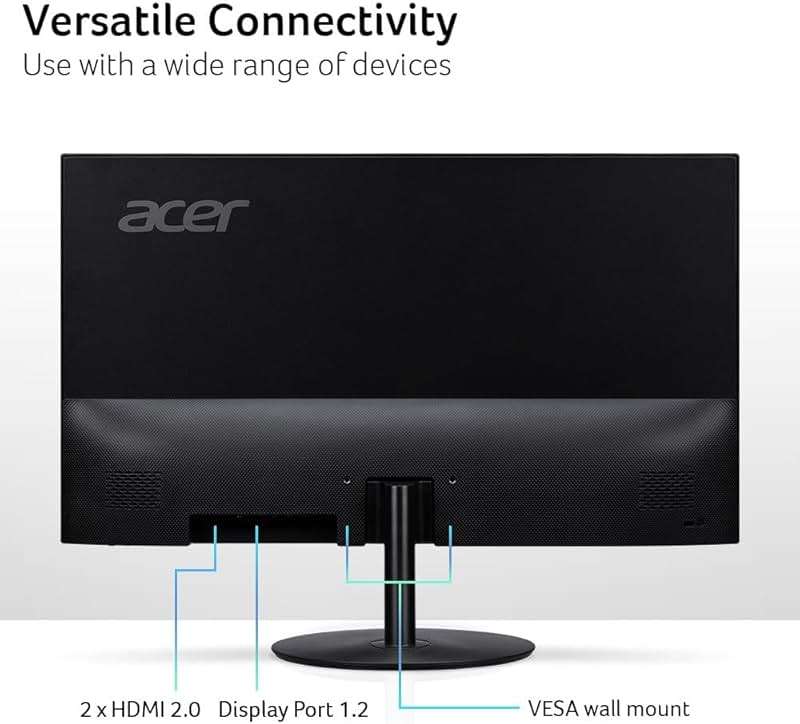 acer SB272U Ebiip 27" WQHD 2560x1440 IPS Zero-Frame Gaming Office Monitor | AMD FreeSync Technology | Ultrathin Stylish Design | 100Hz | 1ms VRB | Low Blue Light | Display Port & 2 x HDMI 2.0 Ports - Image 6