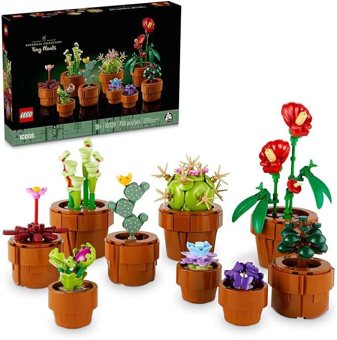 LEGO Botanicals Tiny Plants - Artificial, Fake Indoor Plant Building Set for Home, Kitchen, Desk Decoration, Adults Ages 18+ - Gift for Birthdays - 10329 - Image 1