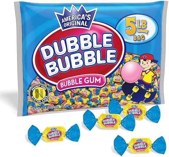 Dubble Bubble Original Twist Bubble Gum - Individually Wrapped Candy - Gluten Free, Kosher & Peanut Free - 5 Pound Bag - Image 1