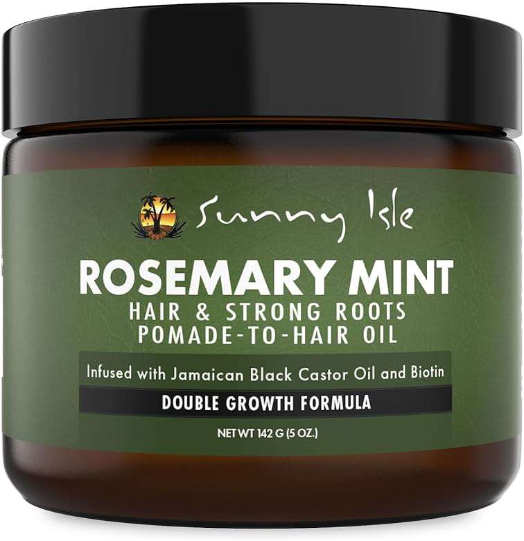 Sunny Isle Rosemary Mint Hair & Strong Roots Pomade - Biotin, Jamaican Black Castor Oil - 5 oz - Image 1