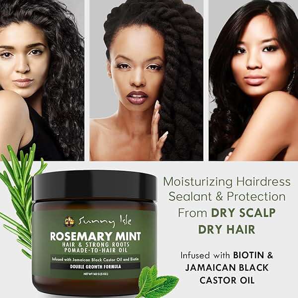 Sunny Isle Rosemary Mint Hair & Strong Roots Pomade - Biotin, Jamaican Black Castor Oil - 5 oz - Image 2