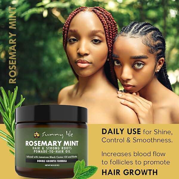 Sunny Isle Rosemary Mint Hair & Strong Roots Pomade - Biotin, Jamaican Black Castor Oil - 5 oz - Image 4