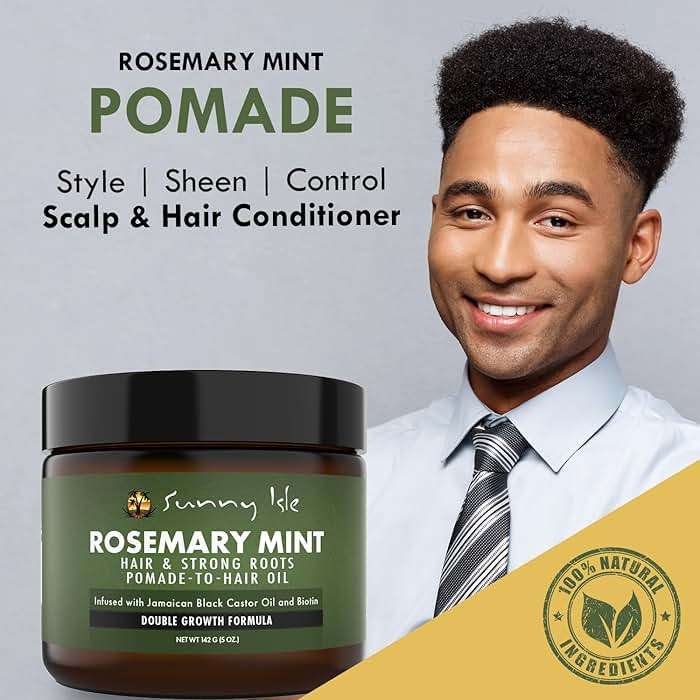 Sunny Isle Rosemary Mint Hair & Strong Roots Pomade - Biotin, Jamaican Black Castor Oil - 5 oz - Image 5