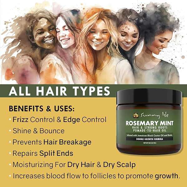 Sunny Isle Rosemary Mint Hair & Strong Roots Pomade - Biotin, Jamaican Black Castor Oil - 5 oz - Image 6