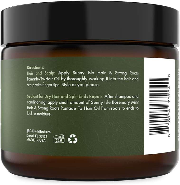 Sunny Isle Rosemary Mint Hair & Strong Roots Pomade - Biotin, Jamaican Black Castor Oil - 5 oz - Image 7