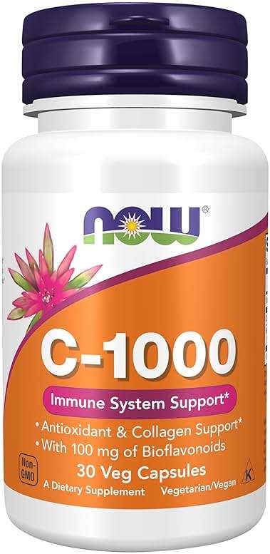 Now Foods Supplements, Vitamin C-1,000 with Rose HIPS & Bioflavonoids, Antioxidant Protection*, 30 Veg Capsules - Image 1