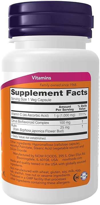 Now Foods Supplements, Vitamin C-1,000 with Rose HIPS & Bioflavonoids, Antioxidant Protection*, 30 Veg Capsules - Image 2