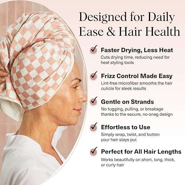 Kitsch Plush Microfiber Hair Towel Wrap for Women – Ultra Absorbent Microfiber Bath Towels for Wet, Curly, Long or Short Hair – Anti-Frizz Hair Wrap, Great Hair Care Gifts for Women - Image 3