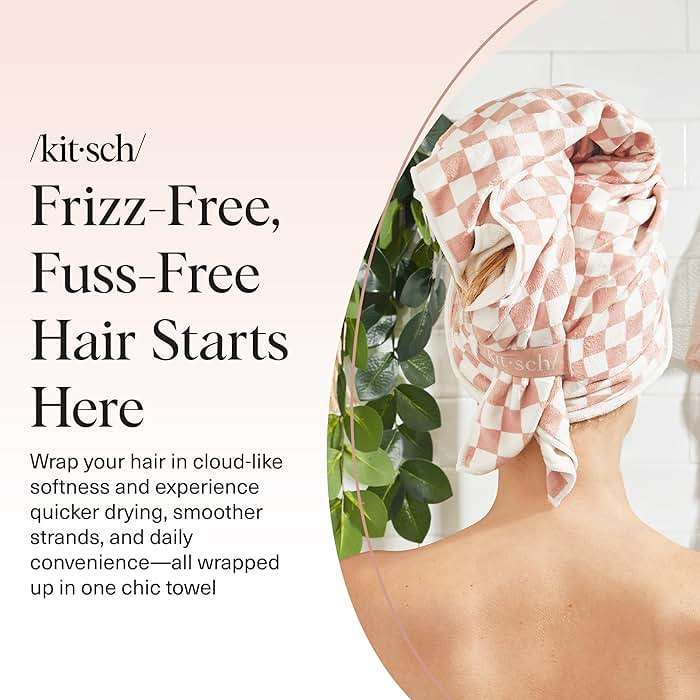 Kitsch Plush Microfiber Hair Towel Wrap for Women – Ultra Absorbent Microfiber Bath Towels for Wet, Curly, Long or Short Hair – Anti-Frizz Hair Wrap, Great Hair Care Gifts for Women - Image 8