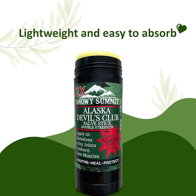 Snowy Summit Devil's Club 2X Salve Stick - All-Natural, Handcrafted Herbal Salve for Mess-Free Application - Muscle Rub In Stick Form with Light Herbal Scent and Portable Design - Image 5
