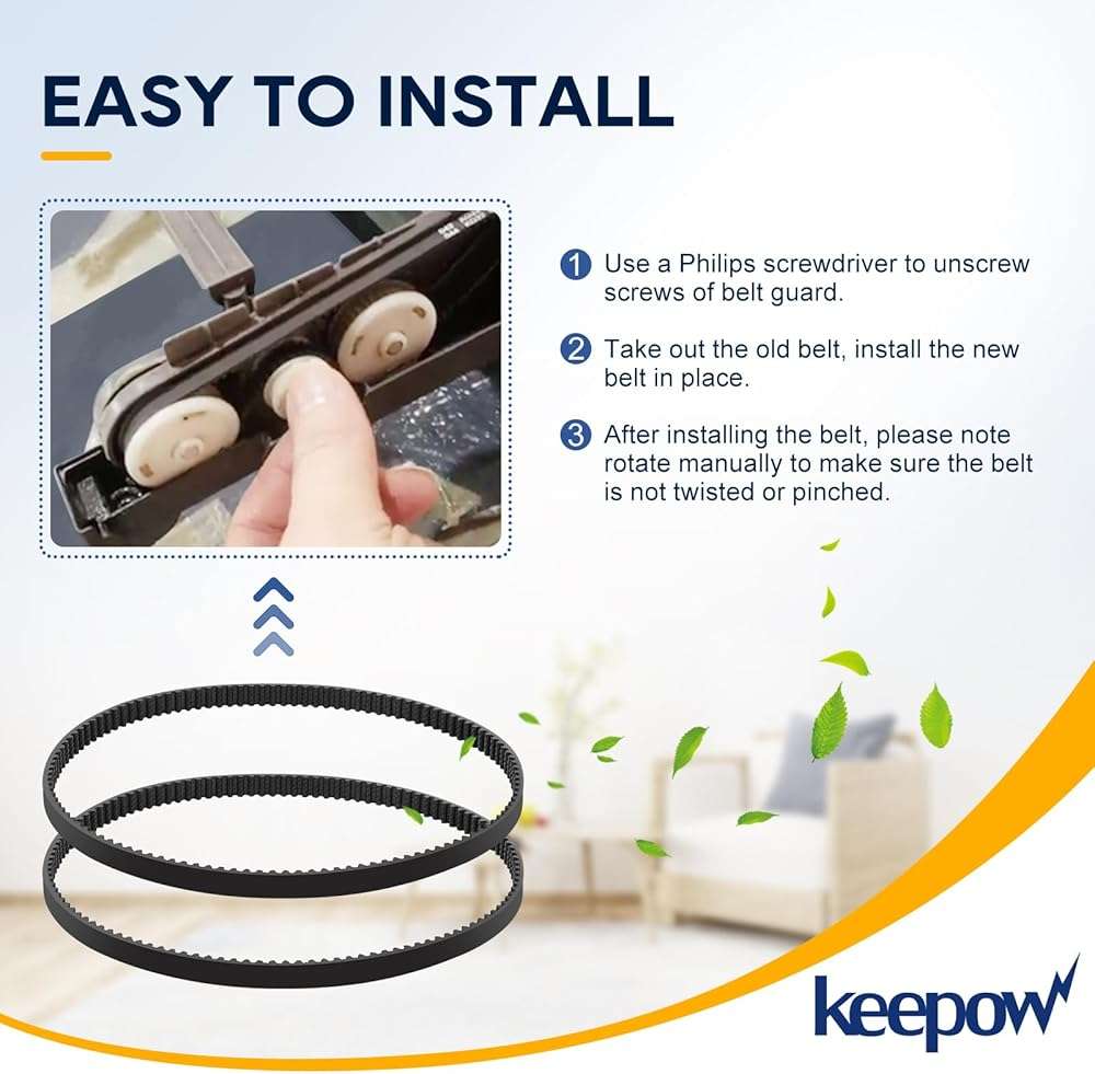KEEPOW Vacuum Belt for Hoover Smartwash Automatic Carpet Cleaner FH52000, FH52000V, FH52001, FH52002, FH52005, FH52002G, FH52004PC, FH52013, FH53000PC, FH52050 (2 Pack) - Image 5