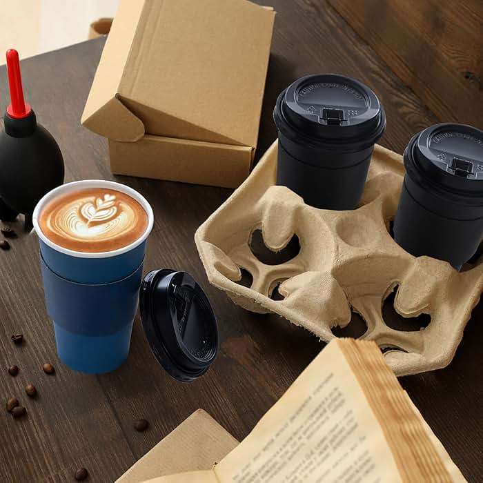 SIUQ 100 Pack 16 oz Disposable Coffee Cups with Lids and Sleeves, To Go Paper Cups, Hot & Cold Drinking Cups for Tea, Coffee, Water, Hot Chocolate, Paper Coffee Cups Ideal for Home,Cafes,Store - Image 9