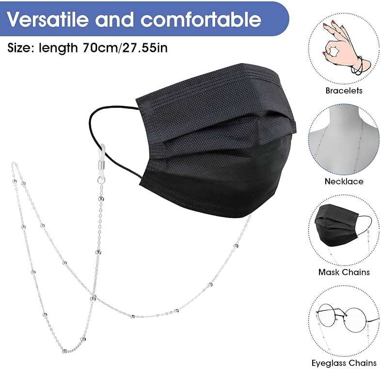 WLLHYF Eyeglass Chains Women Beaded Cute Glass Cord Frames Lanyard String Necklace Stylish Sunglasses Strap Prevent Loss - Image 2