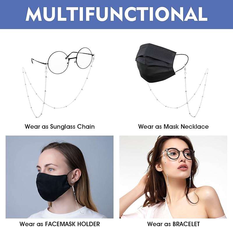 WLLHYF Eyeglass Chains Women Beaded Cute Glass Cord Frames Lanyard String Necklace Stylish Sunglasses Strap Prevent Loss - Image 4