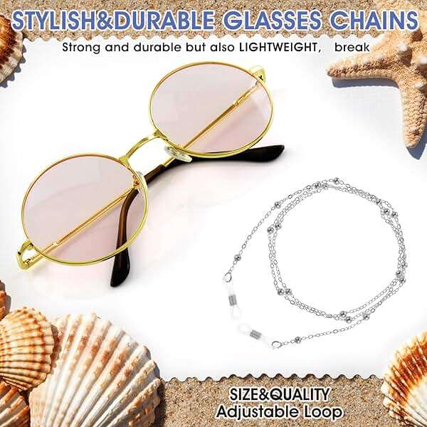 WLLHYF Eyeglass Chains Women Beaded Cute Glass Cord Frames Lanyard String Necklace Stylish Sunglasses Strap Prevent Loss - Image 5