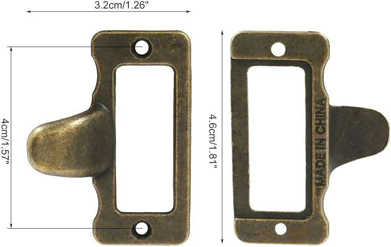 Bivethoi 10 Pcs Vintage Label Tag Holder Pull Handle Bronze File Cabinet Pulls Card Catalog Drawer Pulls for Office Furniture Cupboard Shelf Toolcase - Image 2