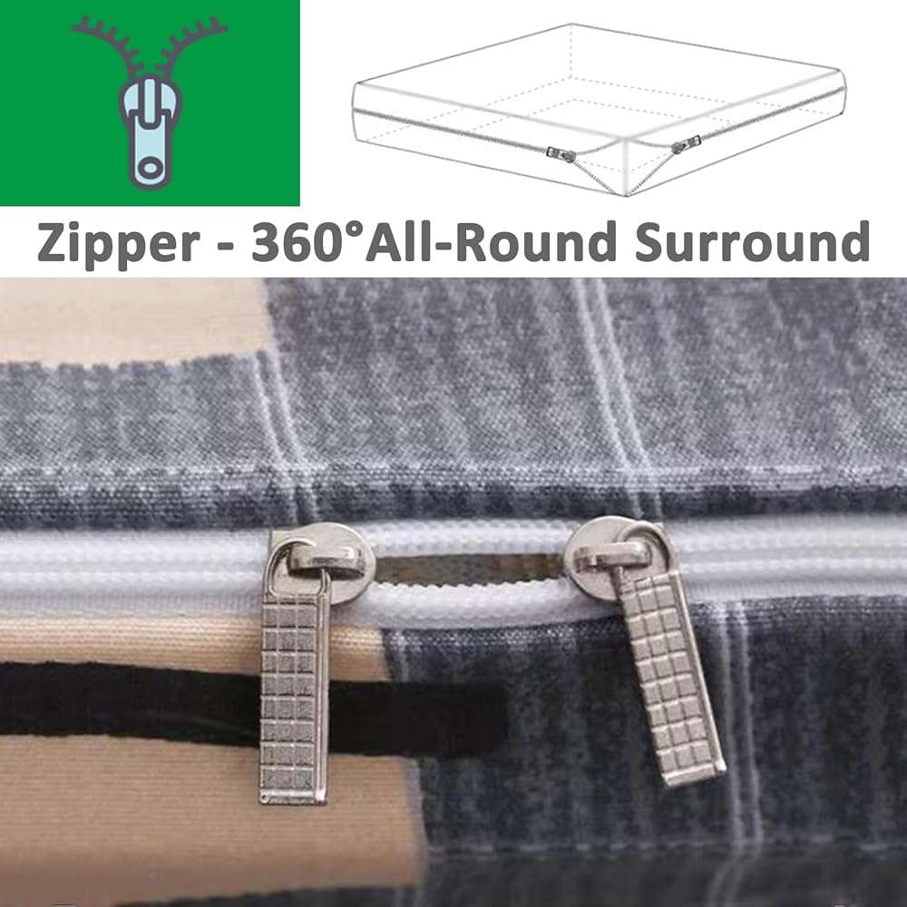 Japanese Futon Cover,Futon Floor Mattress Cover with Zipper,100% Cotton Protection Cover for Shikibuton Futon Mattress,Soft Skin-Friendly Washable,Style1,King/180x200cm - Image 4