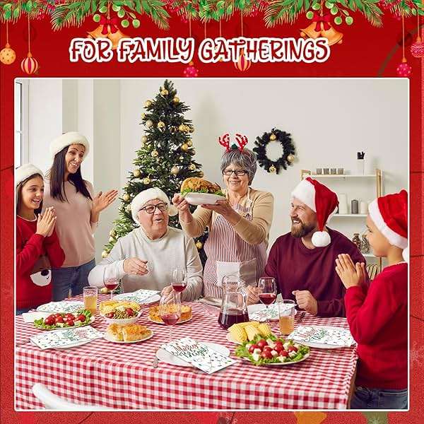 Sherr 200 Packs Christmas Napkins Light Christmas Paper Guest Towels 2 Ply Disposable Bathroom Napkins Decorative Paper Hand Towels for Xmas Winter Holiday Party Supplies (5 x 5 Inch) - Image 6
