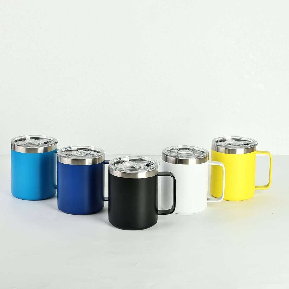 Gteller 12oz Coffee Mug With Handle, Double Wall Stainless Steel Insulated Lowball Tumbler Keeping Hot and Cold (Yellow) - Image 6