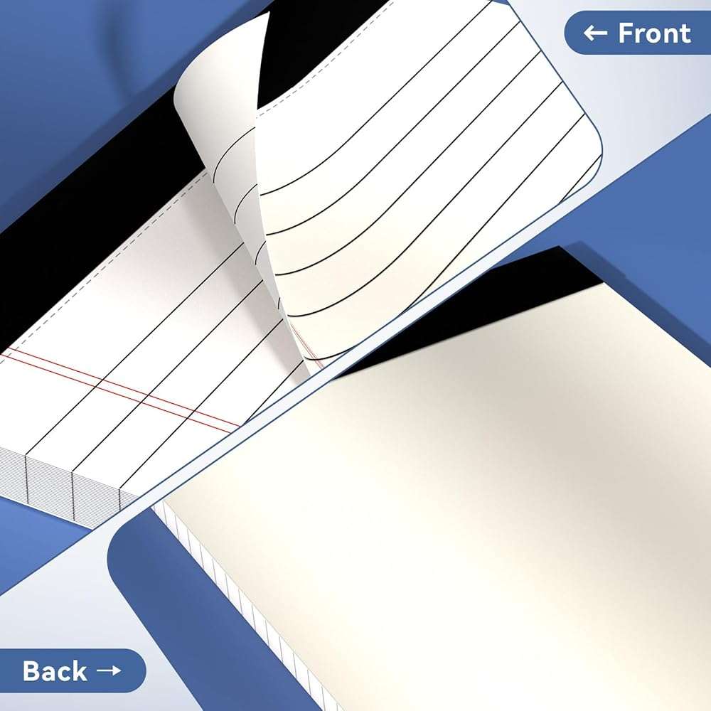 Nichela 24 Pack of Note Pads 5" x 8" Legal Pads 30 Sheets Notepad College Ruled Small Writing Pads Perforated Pages Paper Pads 80GSM Heavyweight Paper Note Pads for Home, Office, or School - Image 6