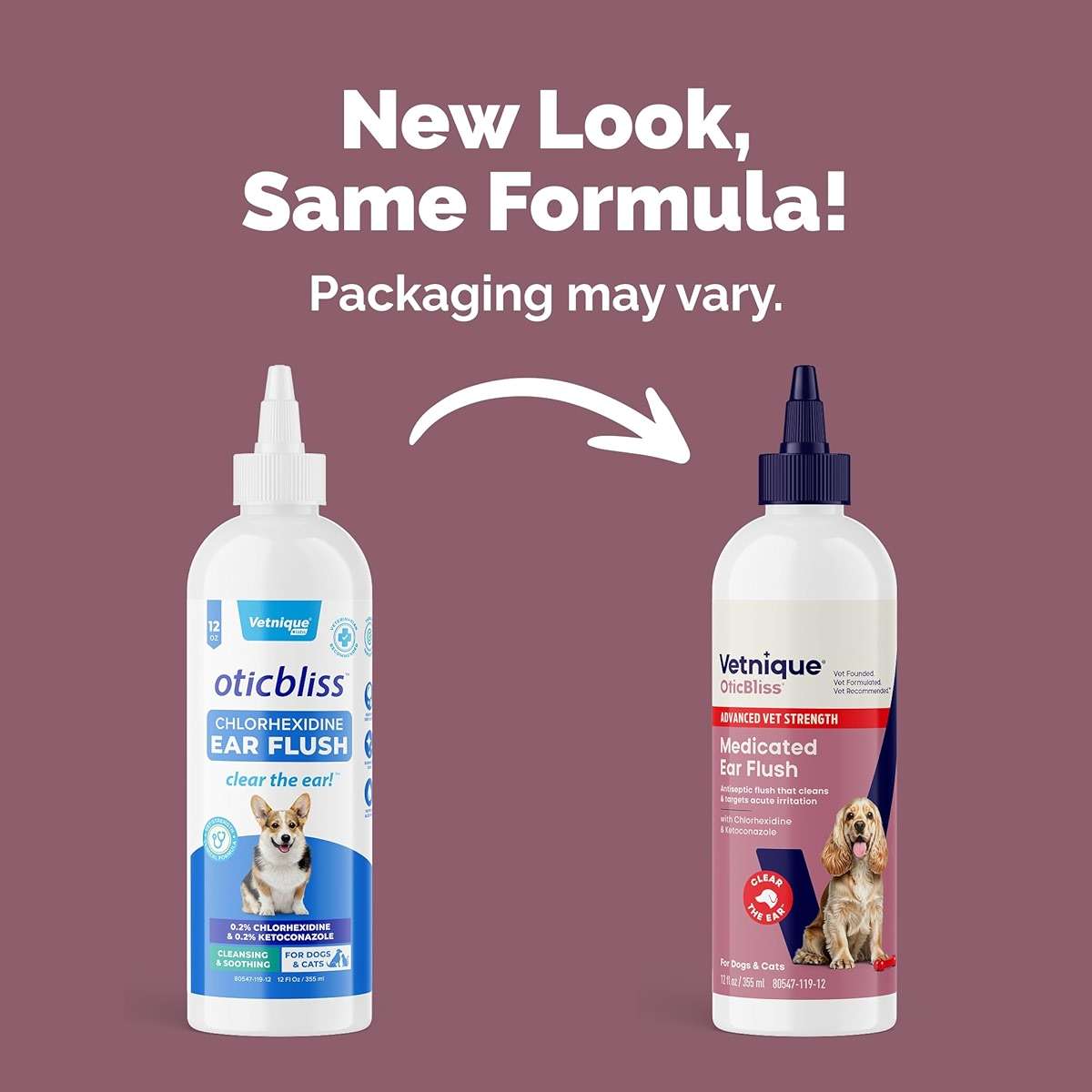 Vetnique Oticbliss Dog Ear Infection Treatment Flush & Ear Cleaner for Dogs & Cats, Antiseptic Antifungal with 0.2% Chlorhexidine and 0.2% Ketoconazole, Medicated Wash for Yeasty Smell, Floppy Ears - Image 2