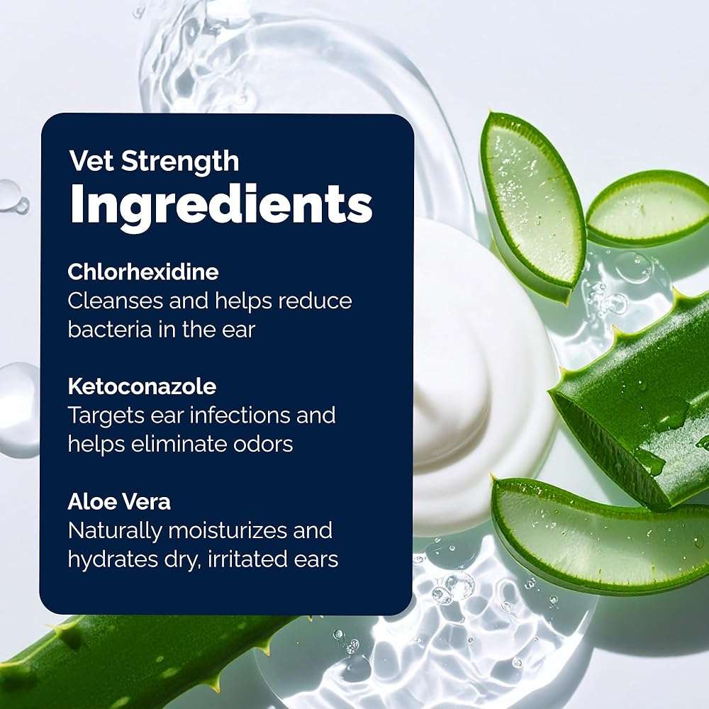 Vetnique Oticbliss Dog Ear Infection Treatment Flush & Ear Cleaner for Dogs & Cats, Antiseptic Antifungal with 0.2% Chlorhexidine and 0.2% Ketoconazole, Medicated Wash for Yeasty Smell, Floppy Ears - Image 6