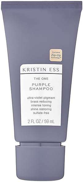 Kristin Ess Hair The One Purple Shampoo Mini Travel Size - Toning for Blonde Hair - Neutralizes Brass + Yellow Tones, Shine Restoring, Sulfate, Silicone and Paraben Free, Color Safe + TSA-Approved - Image 1