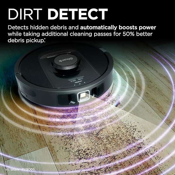 Shark PowerDetect Self-Empty Robot Vacuum with NeverStuck Technology, Auto Deep-Clean Carpets & Hardfloors, 30 Day Capacity HEPA Bagless Base, for Pet Hair, WiFi Black, AV2820S - Image 2