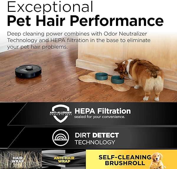 Shark PowerDetect Self-Empty Robot Vacuum with NeverStuck Technology, Auto Deep-Clean Carpets & Hardfloors, 30 Day Capacity HEPA Bagless Base, for Pet Hair, WiFi Black, AV2820S - Image 11