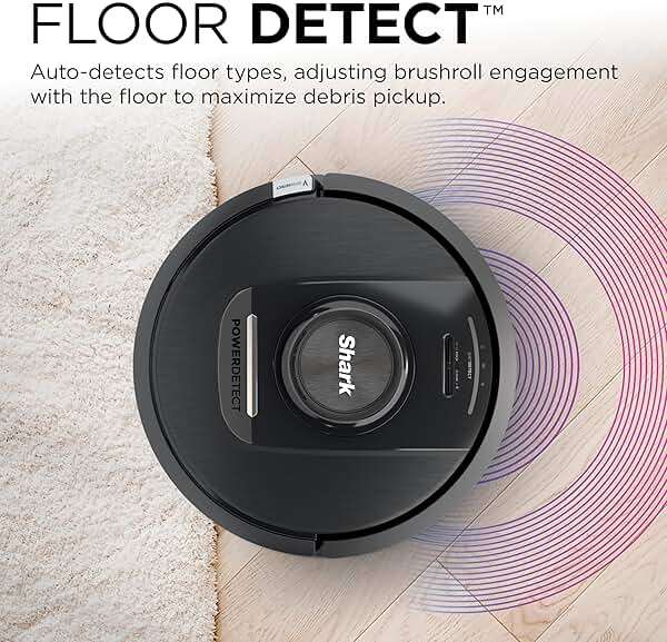Shark PowerDetect Self-Empty Robot Vacuum with NeverStuck Technology, Auto Deep-Clean Carpets & Hardfloors, 30 Day Capacity HEPA Bagless Base, for Pet Hair, WiFi Black, AV2820S - Image 4