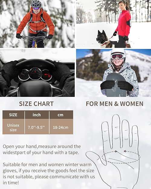 ARFNKIM Thermal Winter Gloves-Fleece Lining Touch Screen Knit Stretchy Warm Gloves for Running Cycling Riding- Men Women - Image 5
