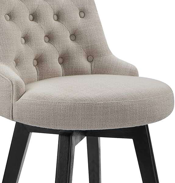Watson & Whitely Bar Stools, 360° Swivel Upholstered Bar Stool with Back, 30" H Bar Height Barstools, Set of 2, Performance Fabric in Tan - Image 5