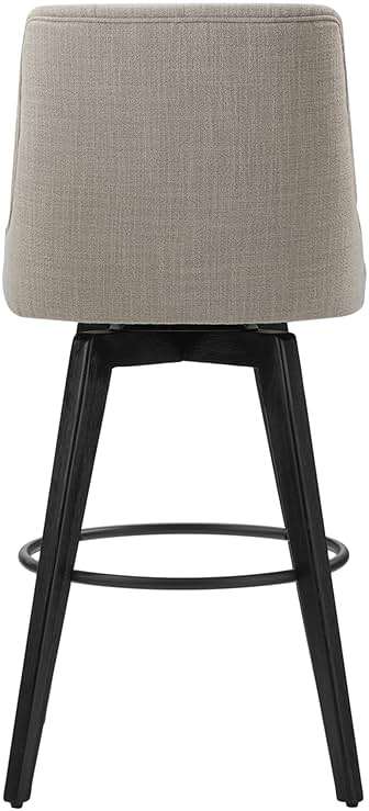 Watson & Whitely Bar Stools, 360° Swivel Upholstered Bar Stool with Back, 30" H Bar Height Barstools, Set of 2, Performance Fabric in Tan - Image 8