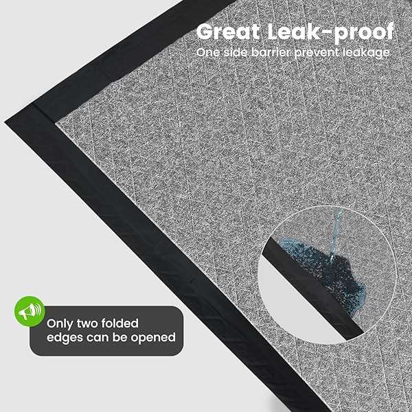 Charcoal Puppy Pads 28x34 Inches Extra Large Dog Pee Pads Odor-Control & Leak-Proof Disposable Pet Training Black New Edge-Wrapping Thicken Potty Pad for Dogs, Cats, Rabbits (30 Pieces) - Image 3