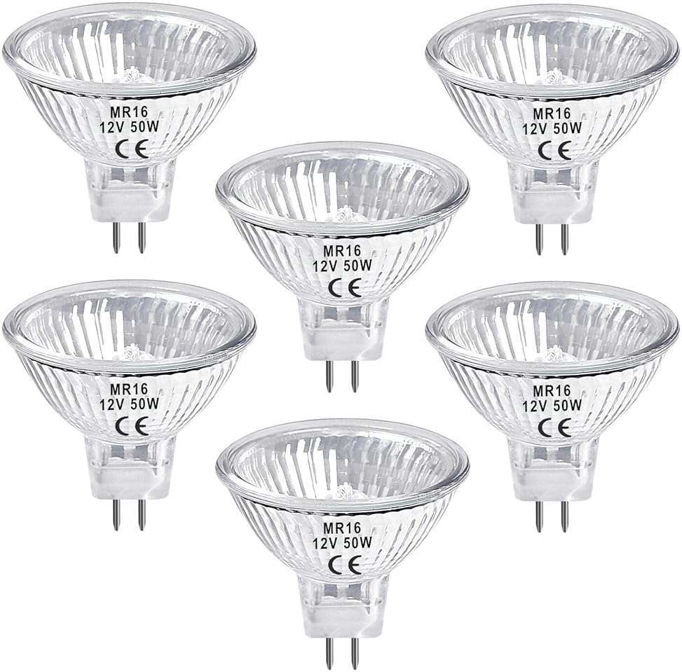 LedWekei Gu5.3 Halogen Bulbs,mr16 12v 50w Halogen Bulb,Dimmable 2700K Warm White Light Bulbs (6 Pack) - Image 1