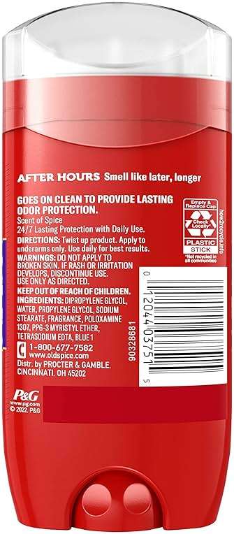Old Spice Aluminum Free Deodorant for Men, 24/7 Odor Protection, 24/7 Freshness & Lasting Scent, Afterhours with Spice Scent, 3.0 oz (Pack of 3) - Image 7