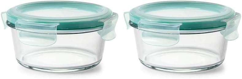 OXO Good Grips 2 Cup Smart Seal Glass Round Food Storage Container (Pack of 2) - Image 1