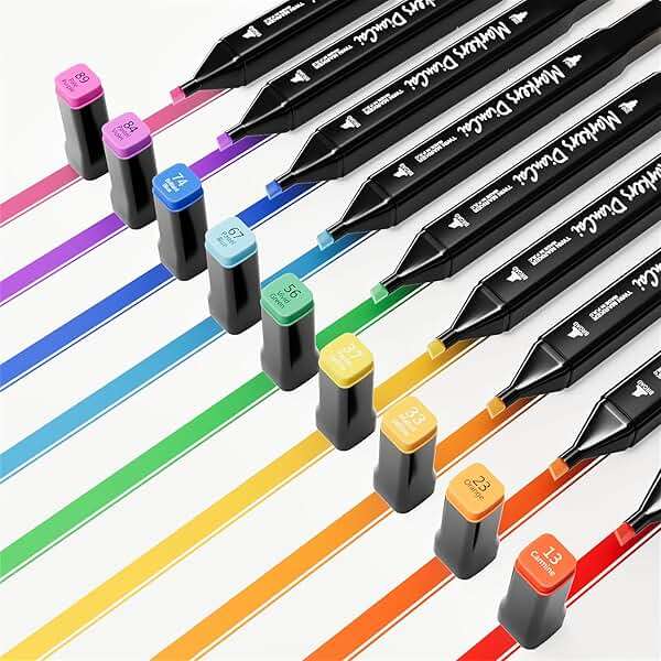 DTXDTech Alcohol Markers 80 Colors,Chisel & Fine Dual Tip Marker Set for Adults,Permanent Markers Pens Coloring Alcohol Marker Perfect Halloween Christmas Gift for Painting Coloring Sketching - Image 3